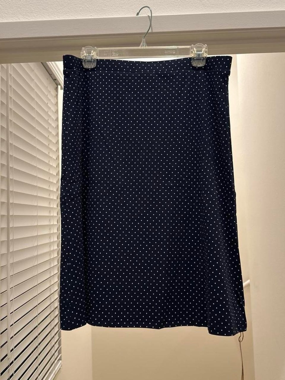 OGL Navy and White Polka Dot A-Line Skirt